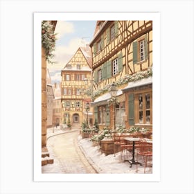 Vintage Winter Illustration Colmar France 4 Art Print