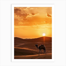 Camel In The Desert Art Print