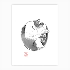 Round Cat Art Print