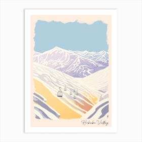 Poster Of Hakuba Valley   Nagano, Japan, Ski Resort Pastel Colours Illustration 2 Art Print