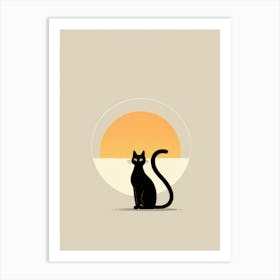 Cat At Sunset 3 Art Print