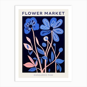 Blue Flower Market Poster Kangaroo Paw 1 Art Print