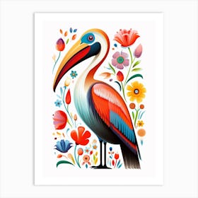 Scandinavian Bird Illustration Brown Pelican 3 Art Print