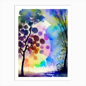 Watercolor Of Trees 7 Art Print