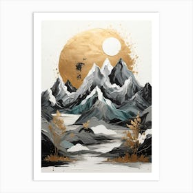 Mountain Landscape Oil Painting Art Print