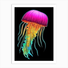 Sea Nettle Jellyfish Pop Art Illustration 3 Art Print