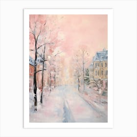 Dreamy Winter Painting Oslo Norway 1 Art Print