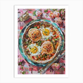 Pink Breakfast Food Shakshuka 2 Art Print