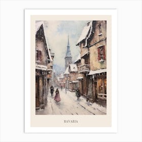 Vintage Winter Painting Poster Bavaria Germany 1 Art Print