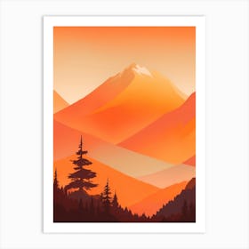 Misty Mountains Vertical Composition In Orange Tone 54 Art Print