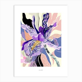 Colourful Flower Illustration Poster Lilac 4 Art Print