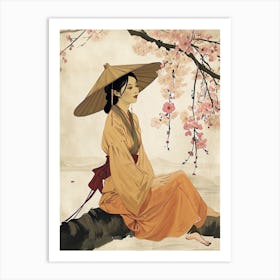 Asian Girl, Minimalism Art Print