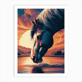 Sunset Horse Art Print