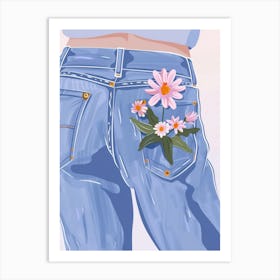 Garden Inspired Denim Art Print