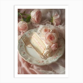 Cake With Roses Art Print