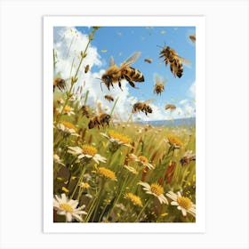 Africanized Honey Bee Storybook Illustration 15 Art Print