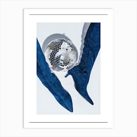 Blue Boots And Disco Ball Art Print