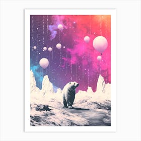 Polar Bear In Space Art Print