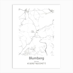 Blumberg,Germany Minimalist Map Art Print