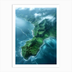 Aerial View Of A Tropical Island 2 Art Print