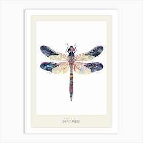 Colourful Insect Illustration Dragonfly 15 Poster Art Print