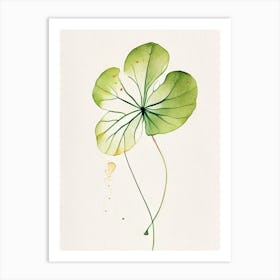 Nasturtium Leaf Minimalist Watercolour 1 Art Print