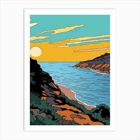 Minimal Design Style Of Big Sur California, Usa 1 Art Print
