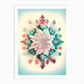 Intricate, Snowflakes, Vintage Sketch 2 Art Print
