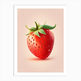 A Single Strawberry, Fruit, Comic 2 Art Print
