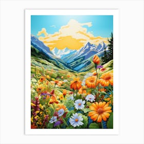 Wildflowers In The Mountains 2 Art Print