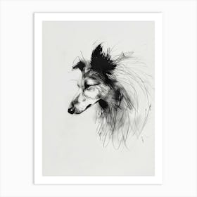 Shetland Sheepdog Charcoal Line 1 Art Print