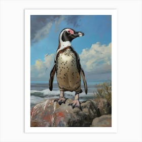African Penguin Signy Island Oil Painting 4 Art Print