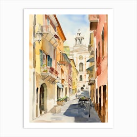 Ancona, Italy Watercolour Streets 2 Art Print