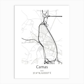 Camas,Spain Minimalist Map Art Print