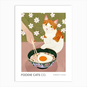 Foodie Cats Co Ramen And Cat Art Print