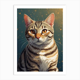 Striped Cat Art Print