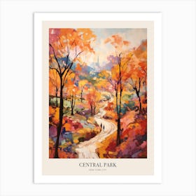 Autumn City Park Painting Central Park New York City 2 Poster Art Print