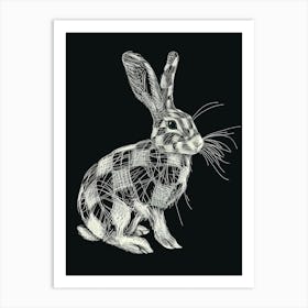 Checkered Giant Rabbit Minimalist Illustration 4 Art Print