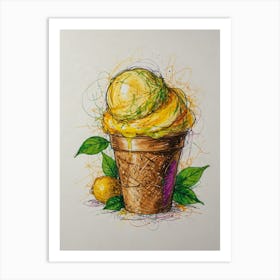 Lemon Ice Cream Art Print