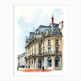 Watercolor Sketch Of Paris Art Print