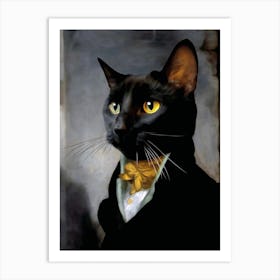 Dr Frog Black Mister Cat Pet Portraits Art Print