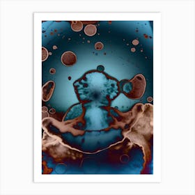 Blue Watercolor Abstraction A Little Mouse Art Print