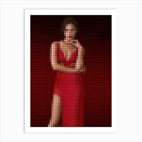 Red Notice Gal Gadot In A Pixel Dots Art Style Art Print