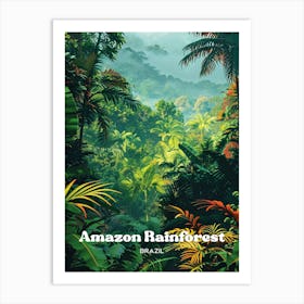 Amazon Rainforest Amazonia Travel Illustration Art Print