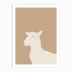 Goat - Boho, Line Art 1 Art Print