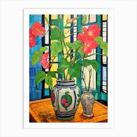Flowers In A Vase Still Life Painting Bougainvillea 4 Art Print