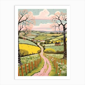 The Ridgeway England 2 Hike Illustration Art Print