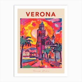 Verona Italia Travel Poster Art Print