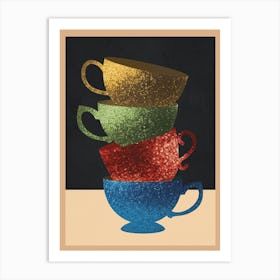 Stacked Tea Cups Art Print
