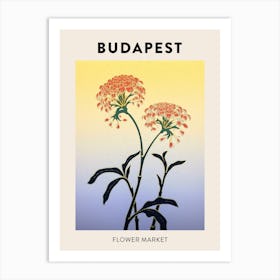 Budapest Hungary Botanical Flower Market Poster Art Print